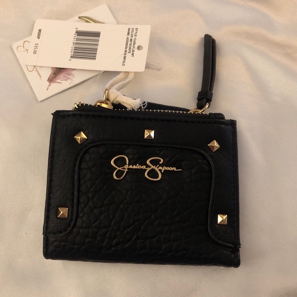 Jessica Simpson Addison Faux Leather Mini Bifold Wallet Color Meteorite NWT - Picture 2 of 11
